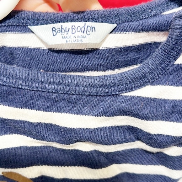 BABY Boden Appliqué t-Shirt, Plaid Pajamas Bundle, Moose, Dog Striped 6-12 Month - Picture 6 of 12